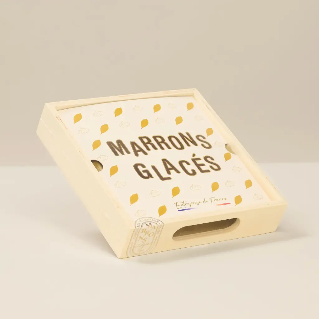 Plateau bois de 9 marrons glacés entiers Corsiglia 160g