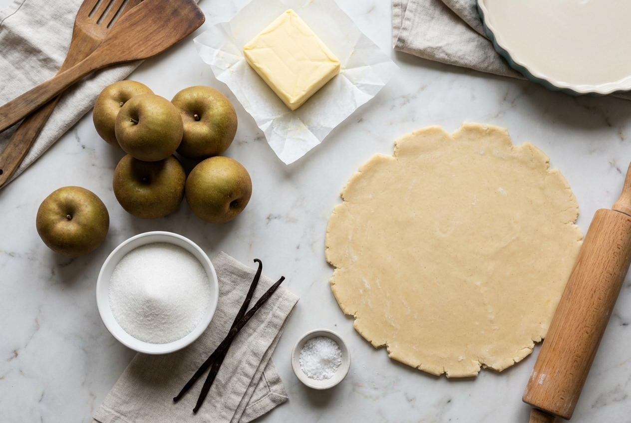 Les ingrédients de la tarte Tatin