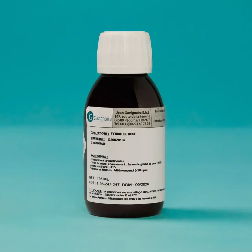 Alcohol-free rose flavoring 1/8L gas cylinder