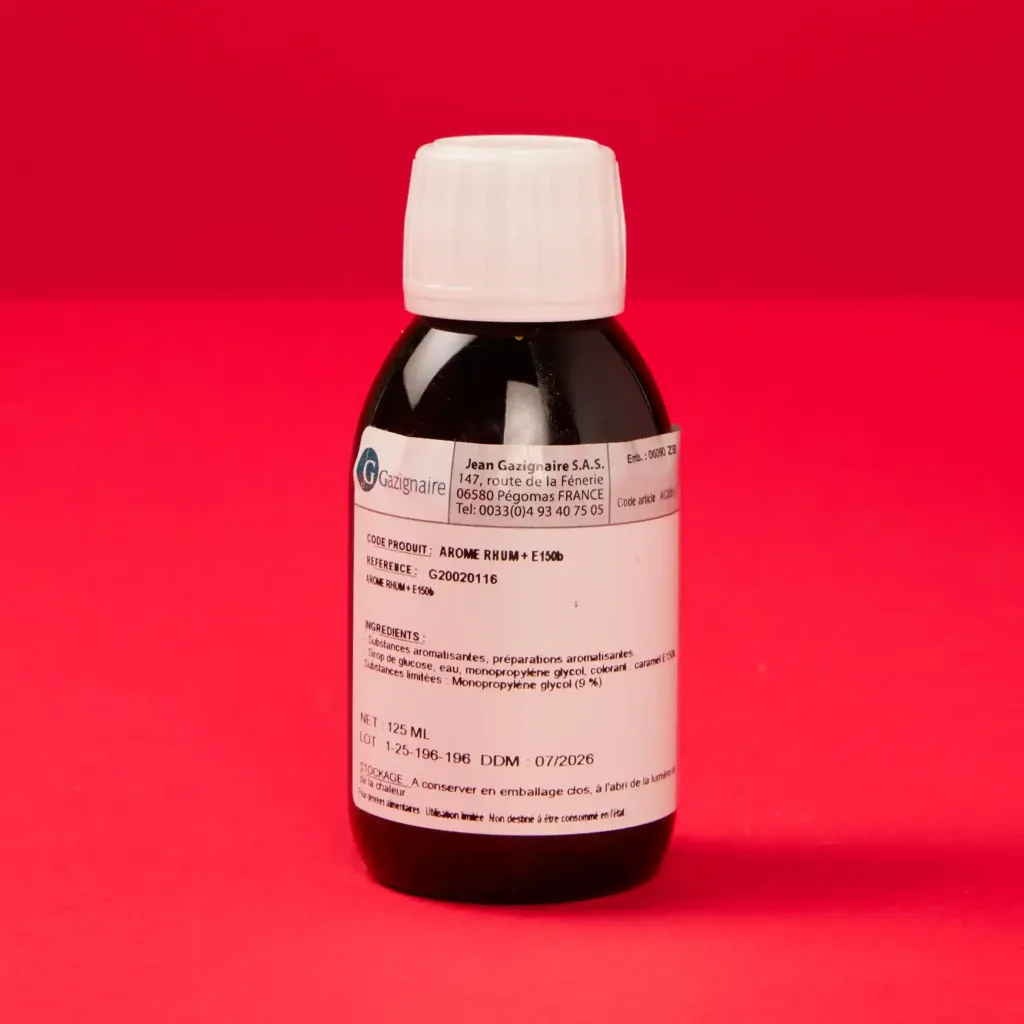 Alcohol-free rum flavoring 1/8L gas cylinder