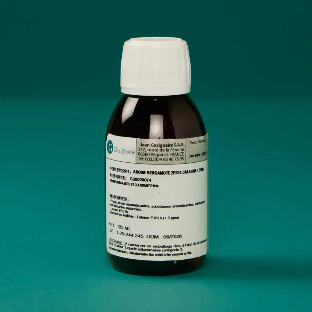 Alcohol-free bergamot flavoring 1/8L gas bottle