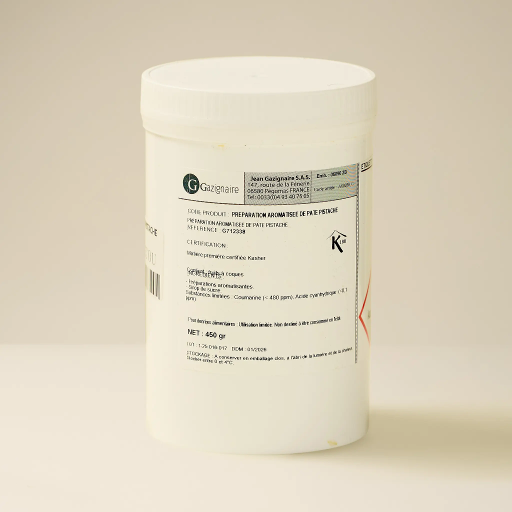 Pâte naturelle pistache non colorée 450g