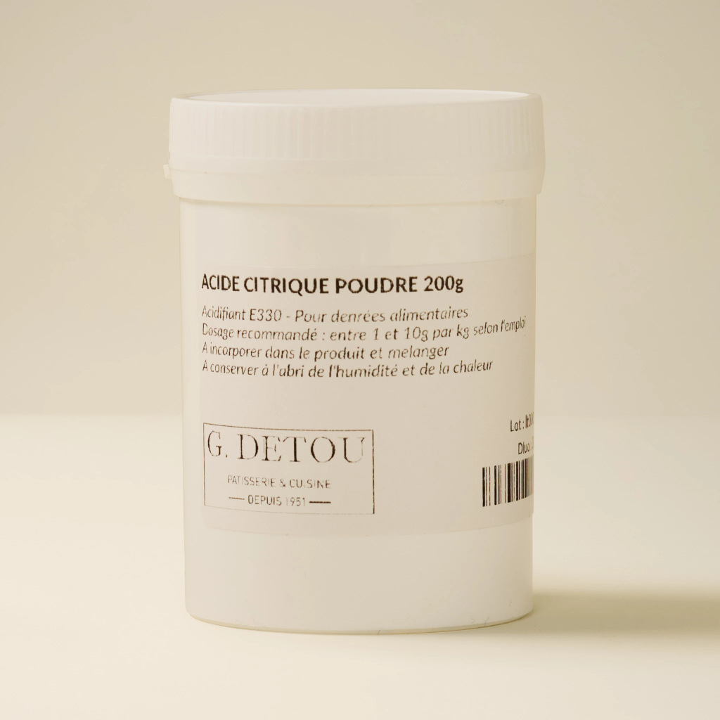 Citric acid powder, 200g jar