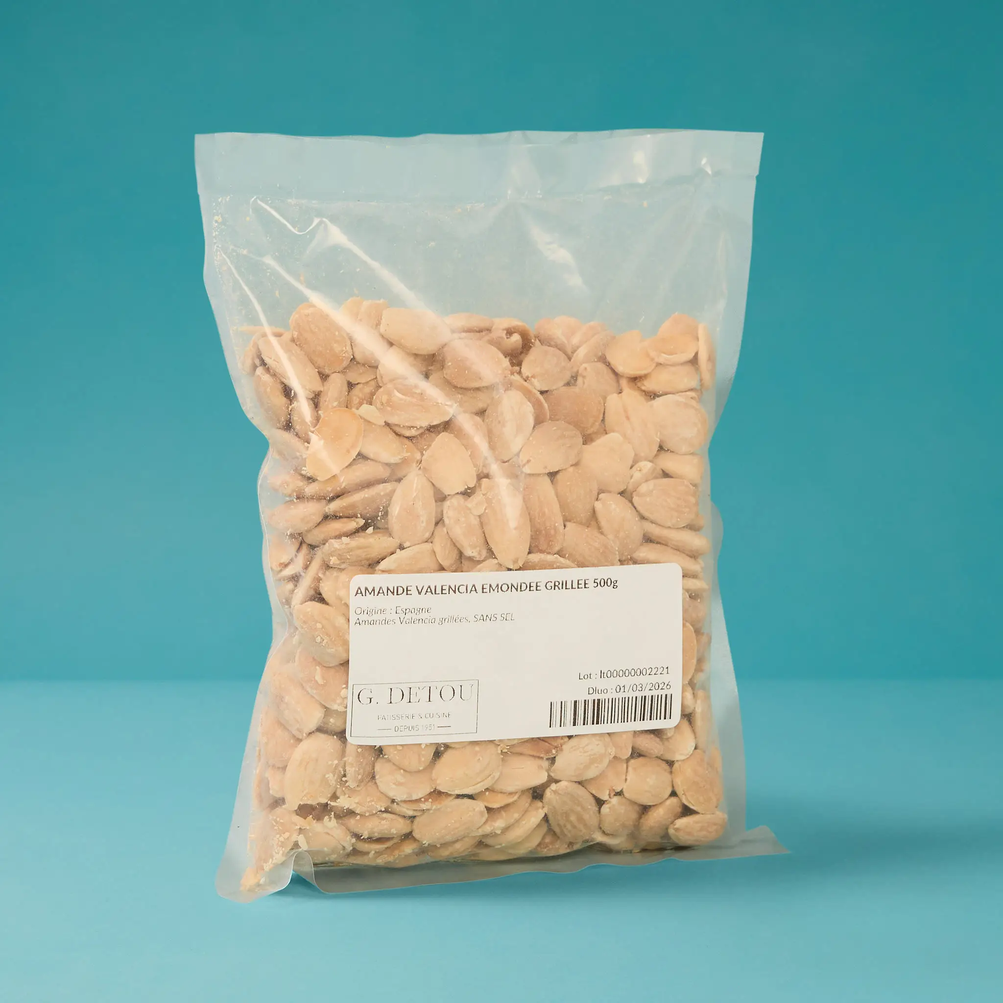 AMANDE VALENCIA EMONDEE GRILLEE 500g