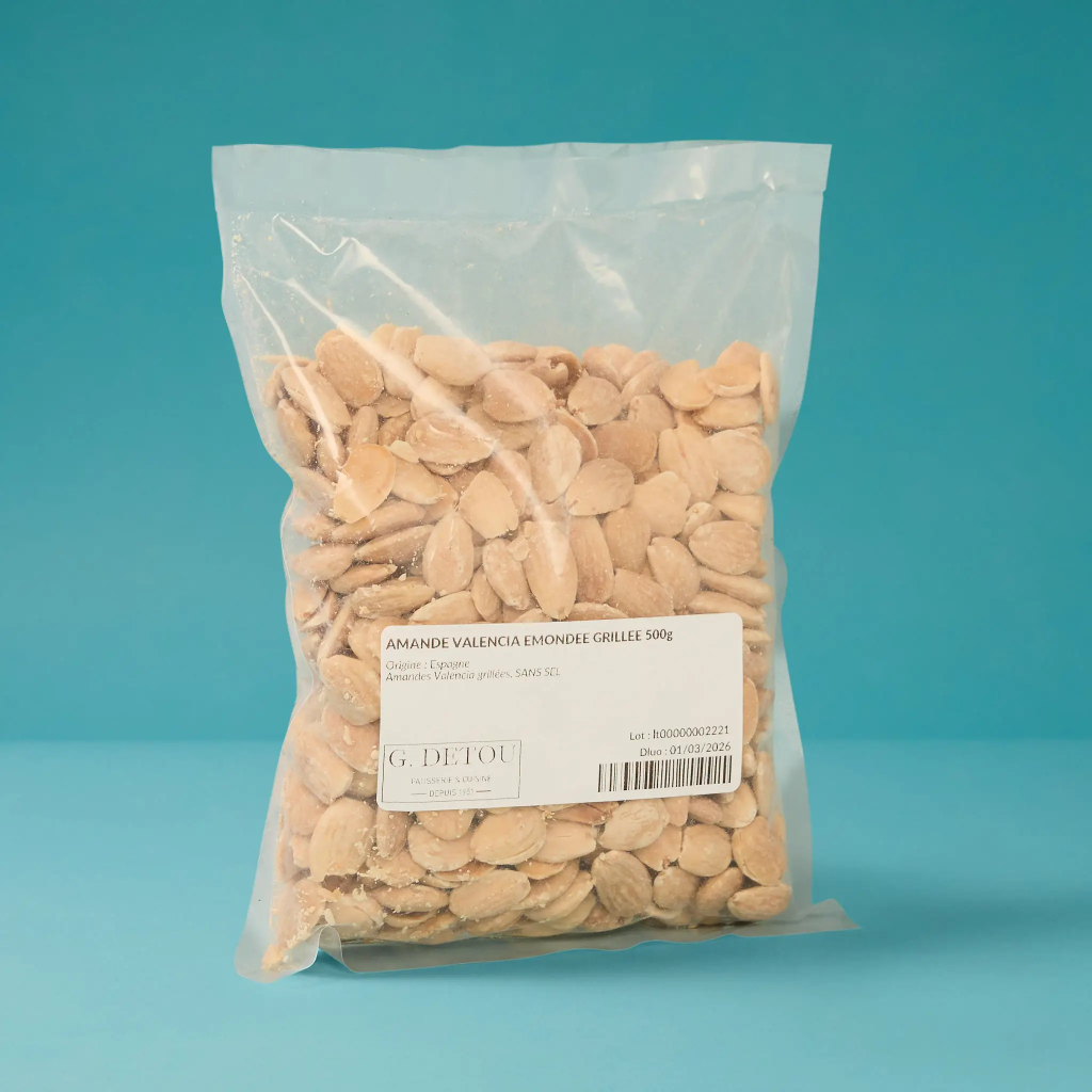 Amande valencia émondée grillée 500g