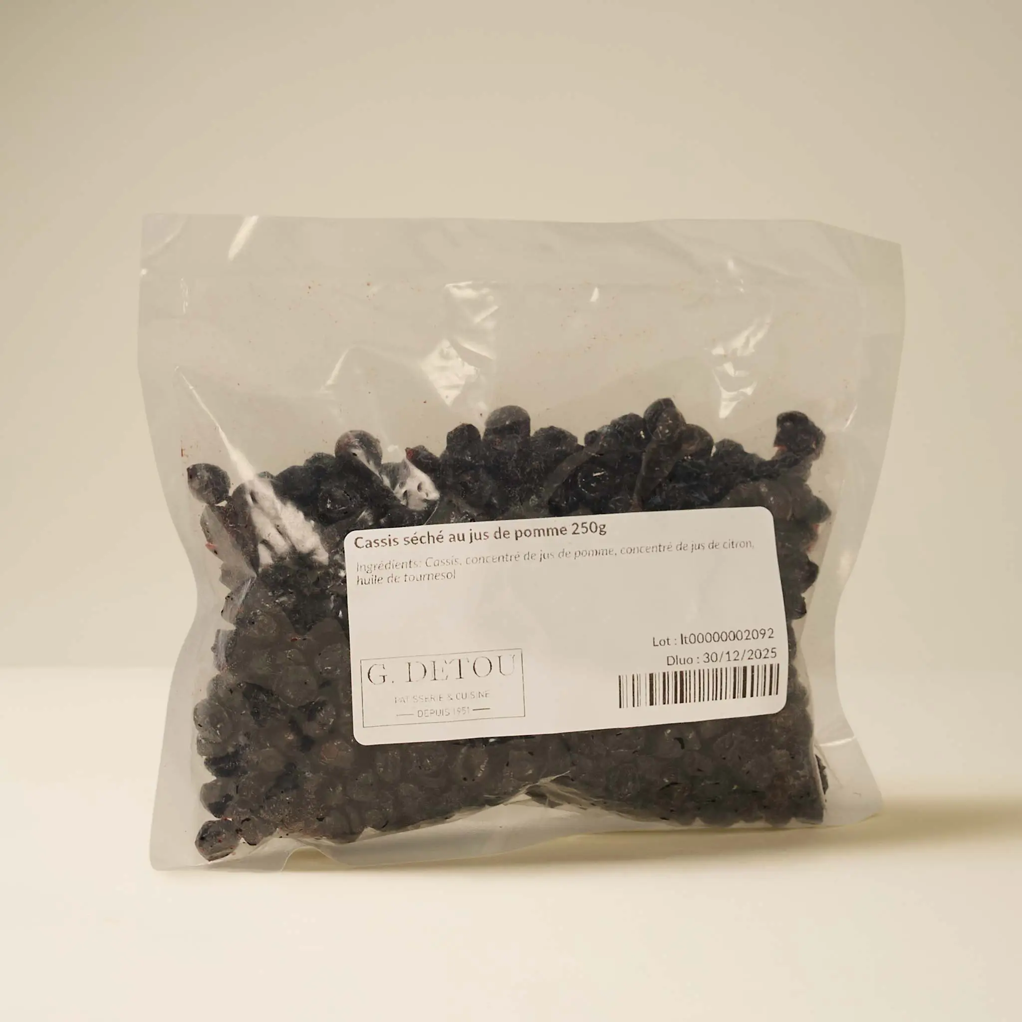 Cassis séché au jus de pomme 250g