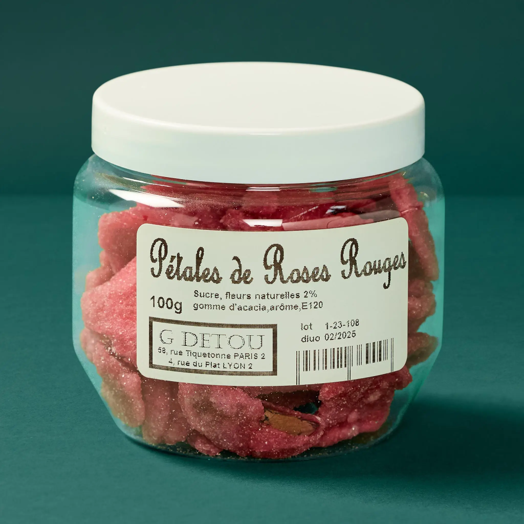 Pétale de rose rouge cristallisée 100g