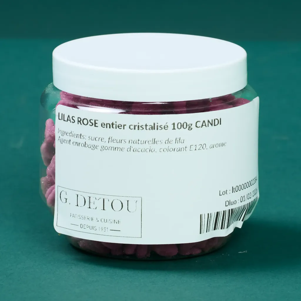 Whole crystallized pink lilac 100g candy