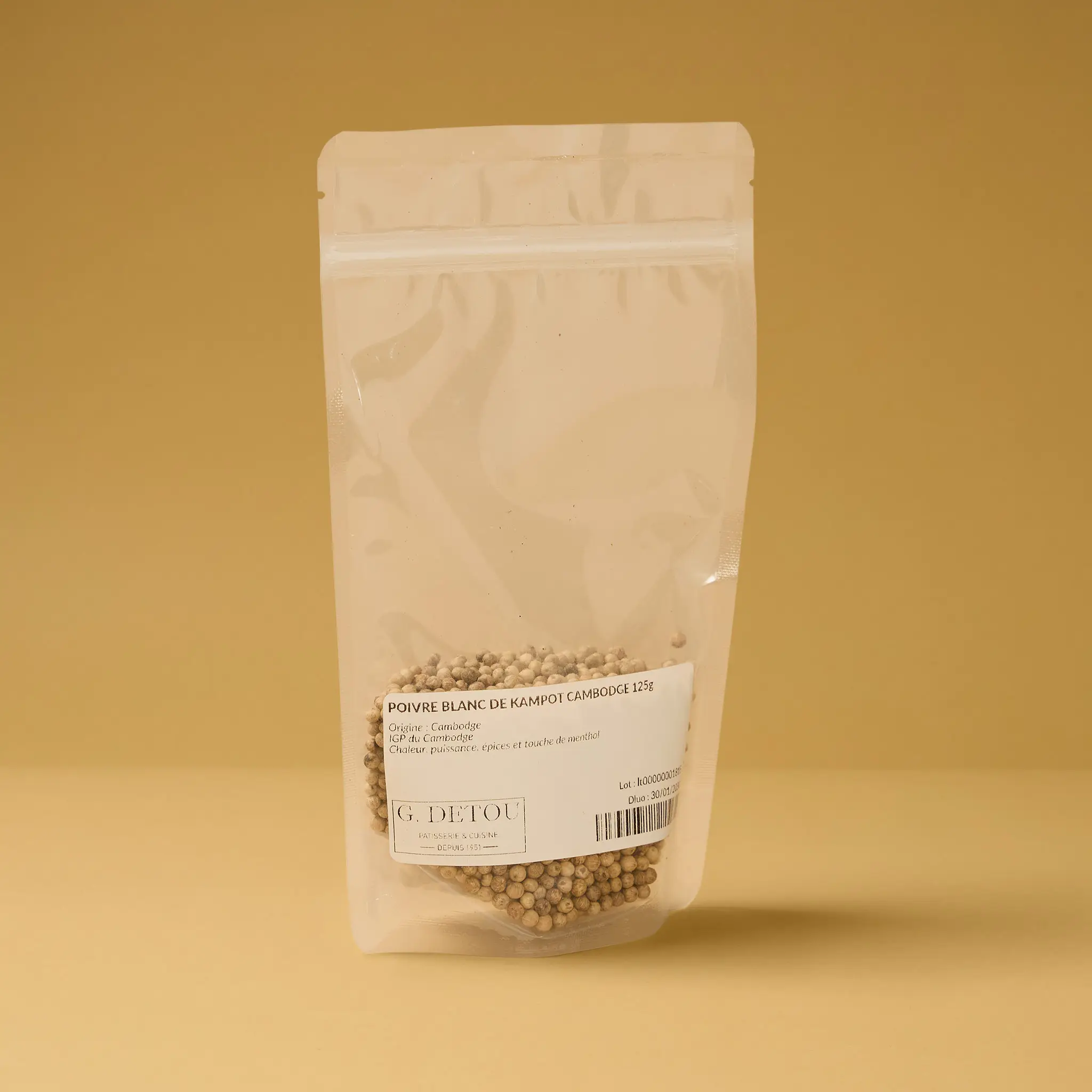 POIVRE BLANC DE KAMPOT CAMBODGE 125g
