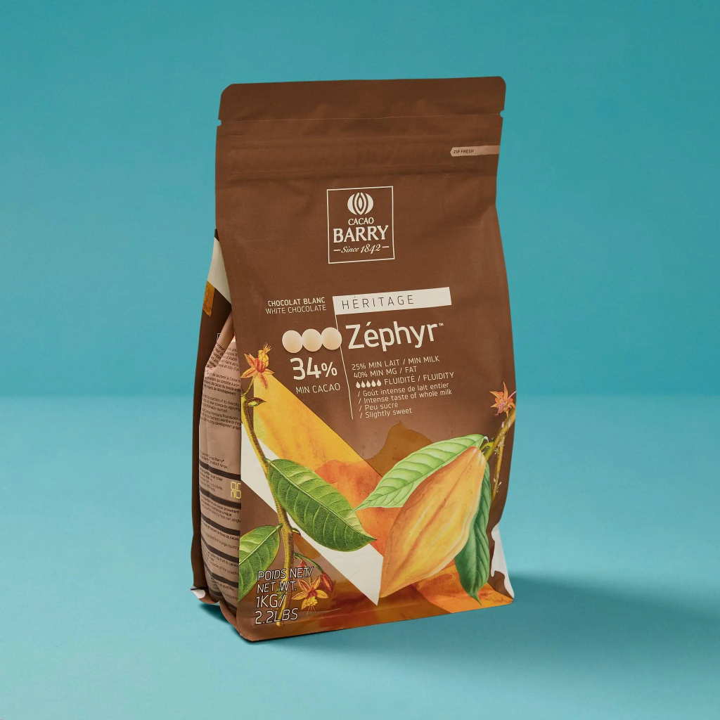 Pistole de chocolat blanc Zéphyr 1kg Barry