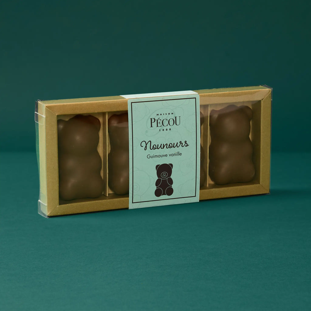 Nounours guimauve chocolat au lait 100g Pecou