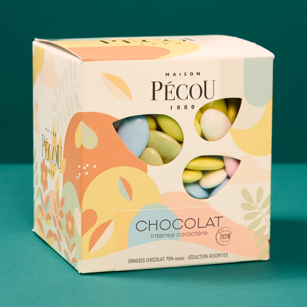 Dragee chocolat 70% assortie 1kg  Pecou