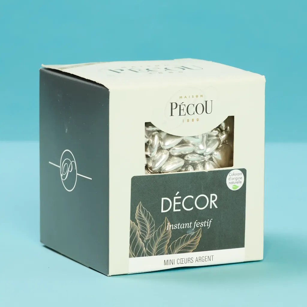 Mini coeur argent 70% cacao 500g pecou