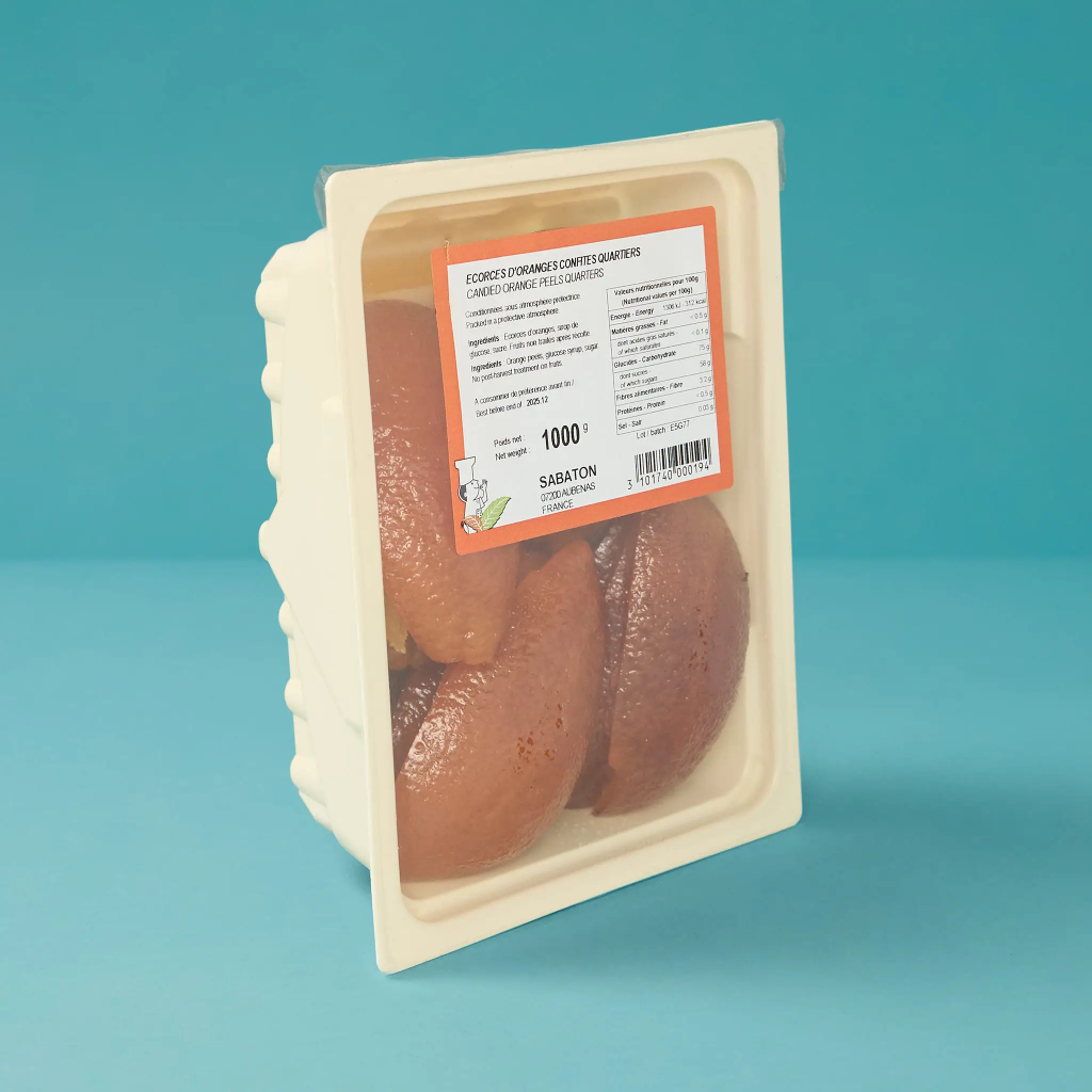 Candied orange peel, segments, 1 kg Sabaton