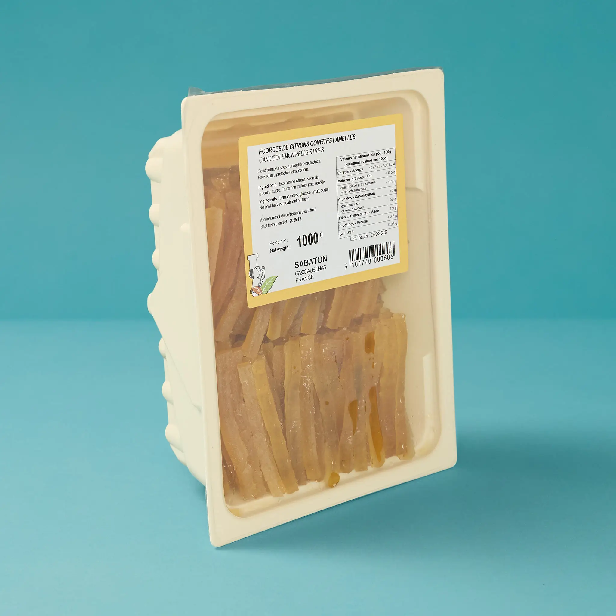 ECORCE CITRONS CONFITE lamelles 1kg    SABATON