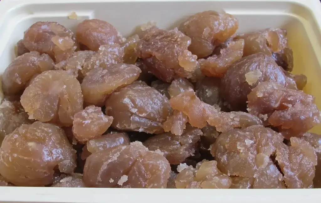 Marrons glacés morceaux petit cassés barquette 1kg Sabaton 