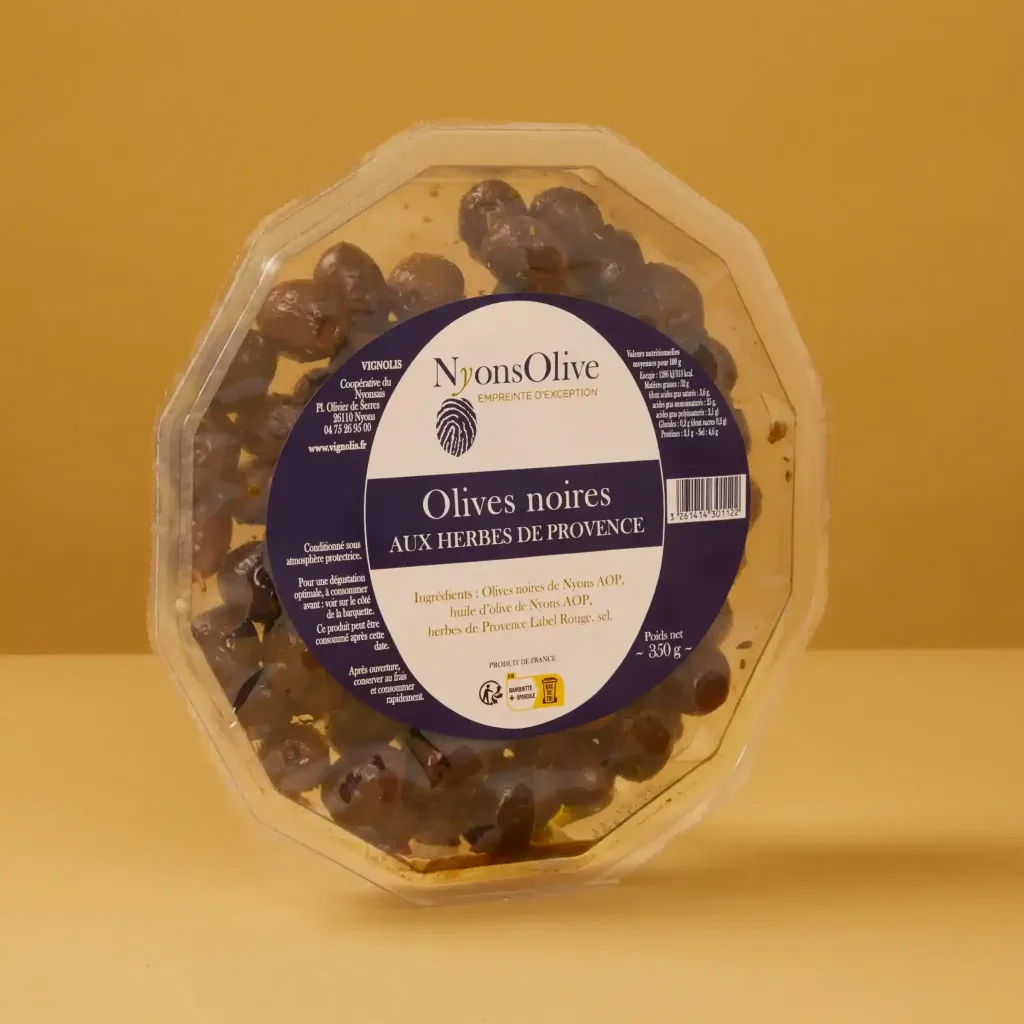 Black olives with herbs from Provence, 350g, Vignoli