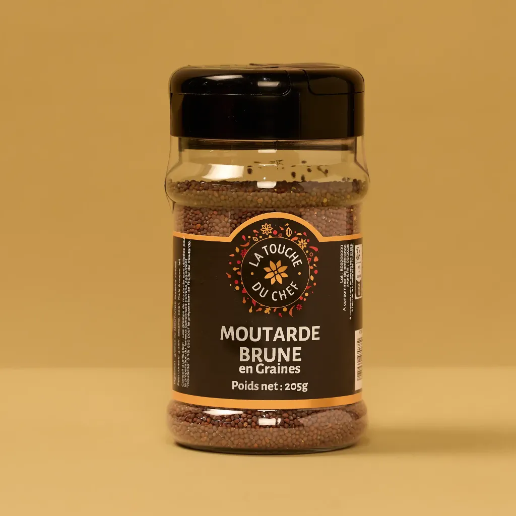 Moutarde brune graine 205g comptoir