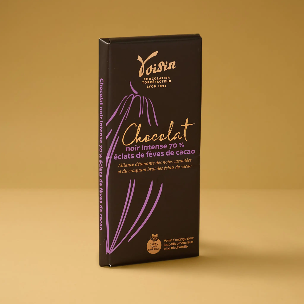 Tablette noir éclat fèves 100g Voisin