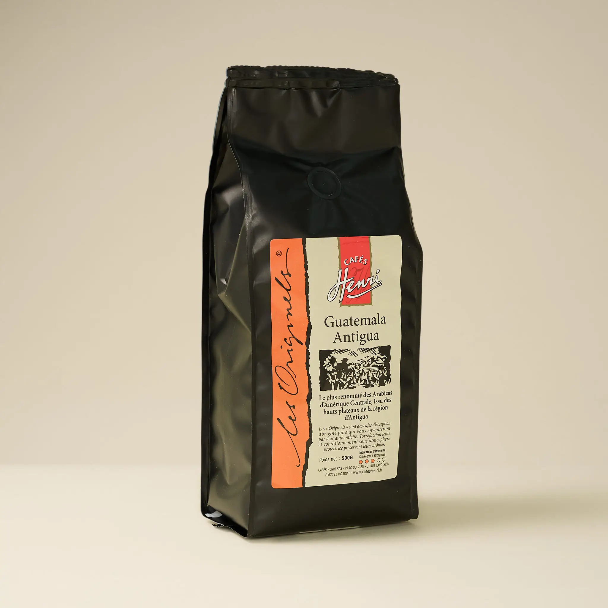 GUATEMALA ANTIGUA 100% arabica 500g  CAFE HENRI