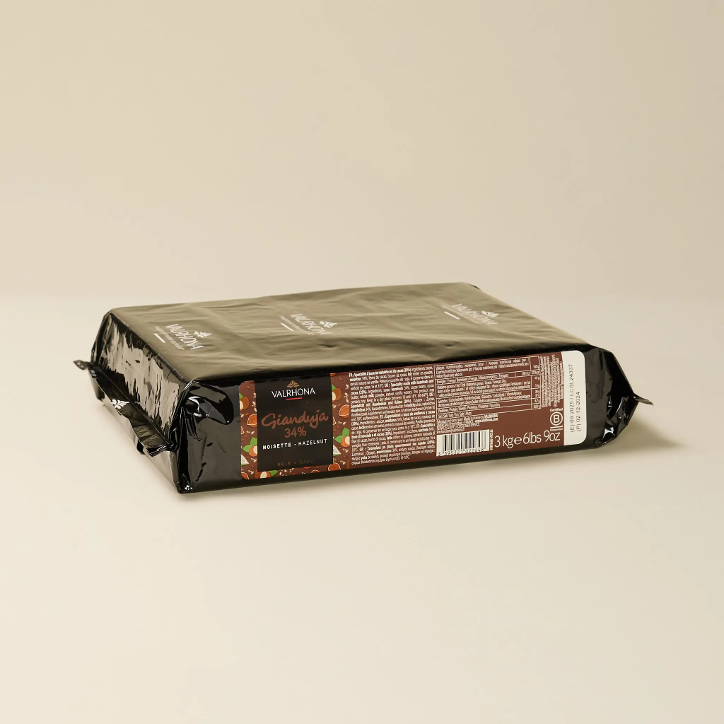 Gianduja black hazelnut 32% block 3kg Valrhona