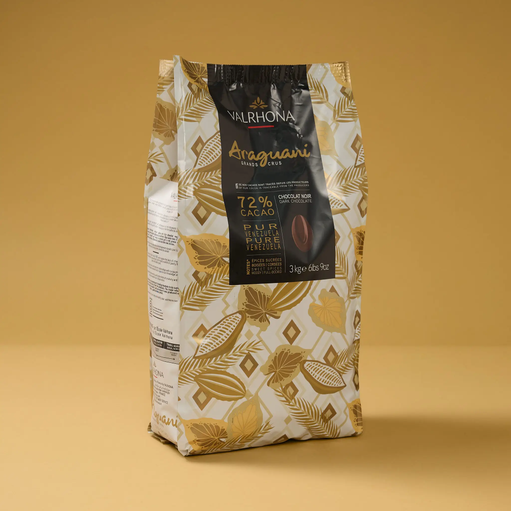 Chocolat araguani noir 72% fève 3kg Valrhona
