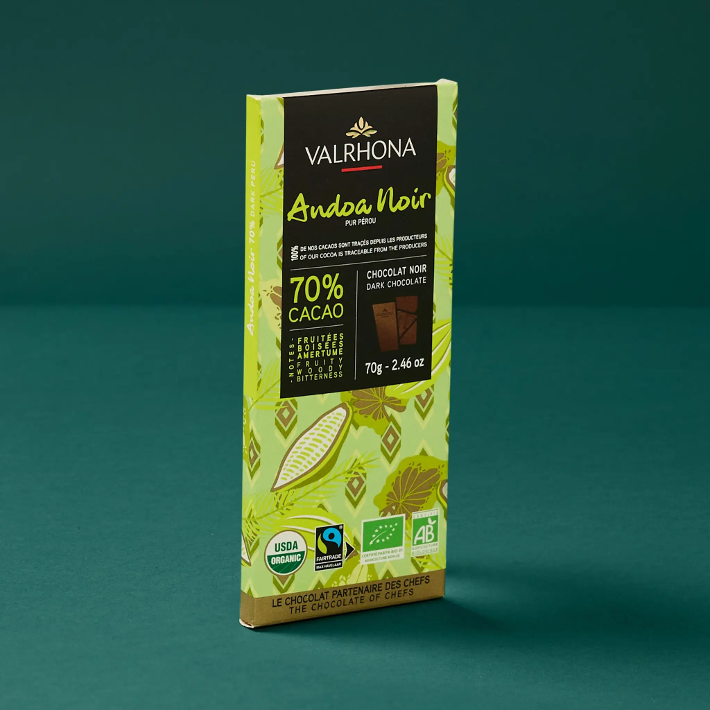 Black Andoa tablet 70% organic 70g Valrhona