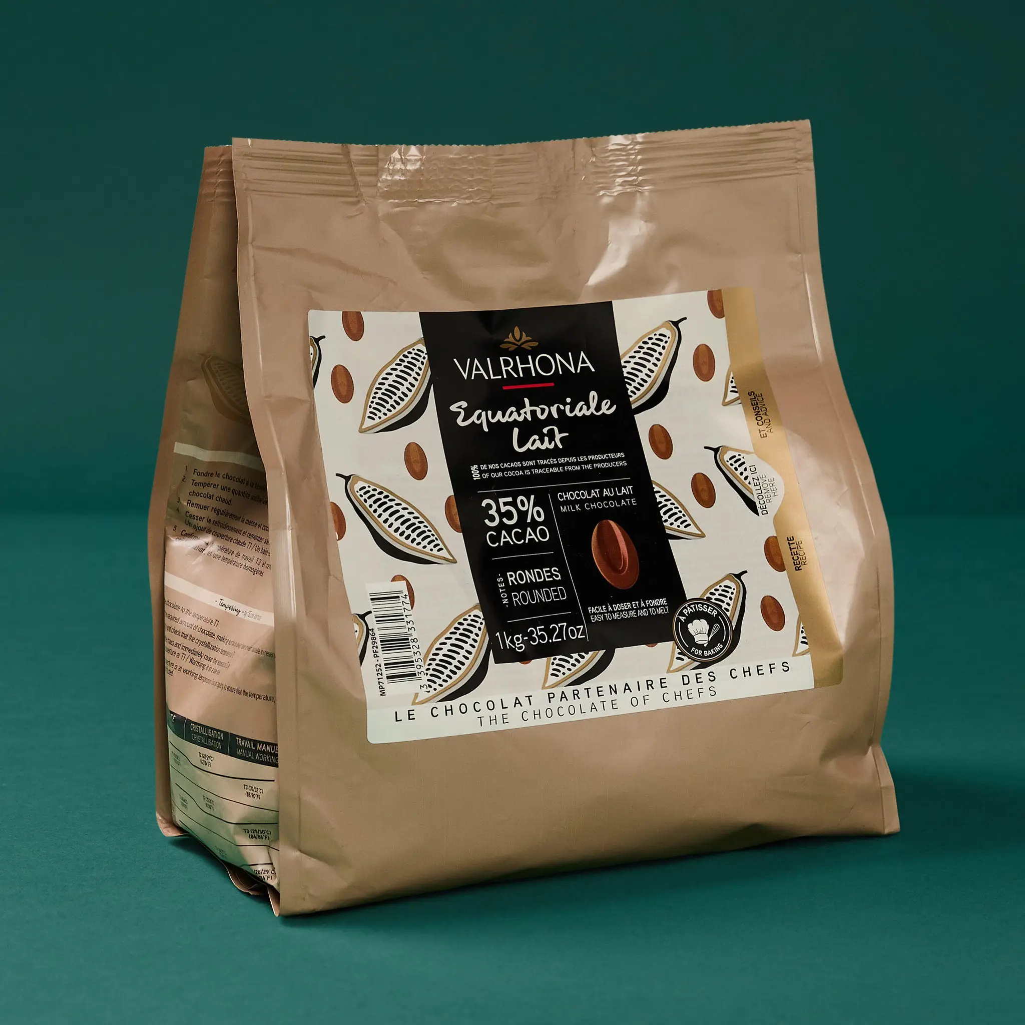 Chocolat Equatorial lait 35% Fv 1kg    VALRHONA