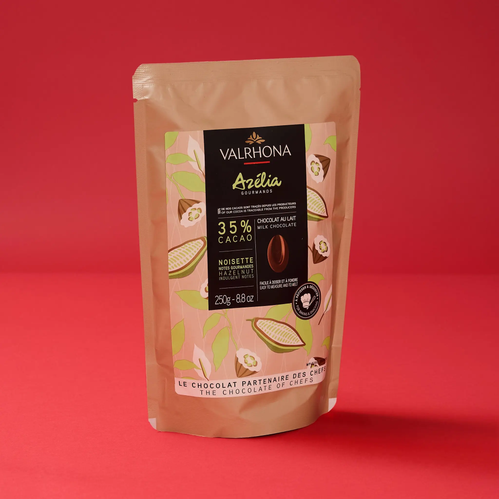 Chocolat azelia lait 35% fève 250g Valrhona