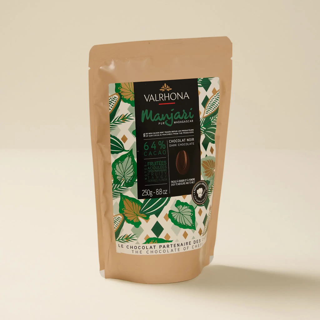 Chocolat manjari noir 64% fève 250g Valrhona