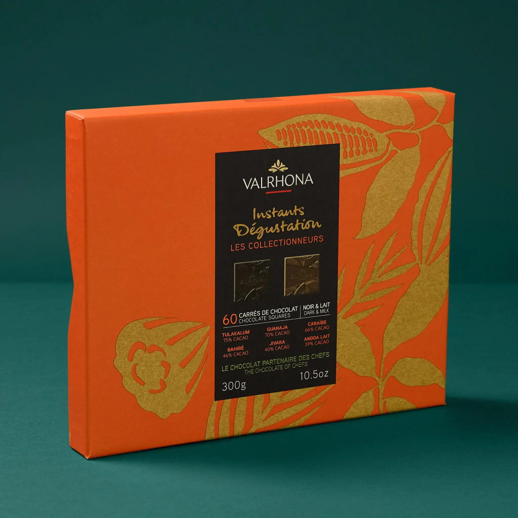 Coffret 60 carrés grands crus 300g Valrhona