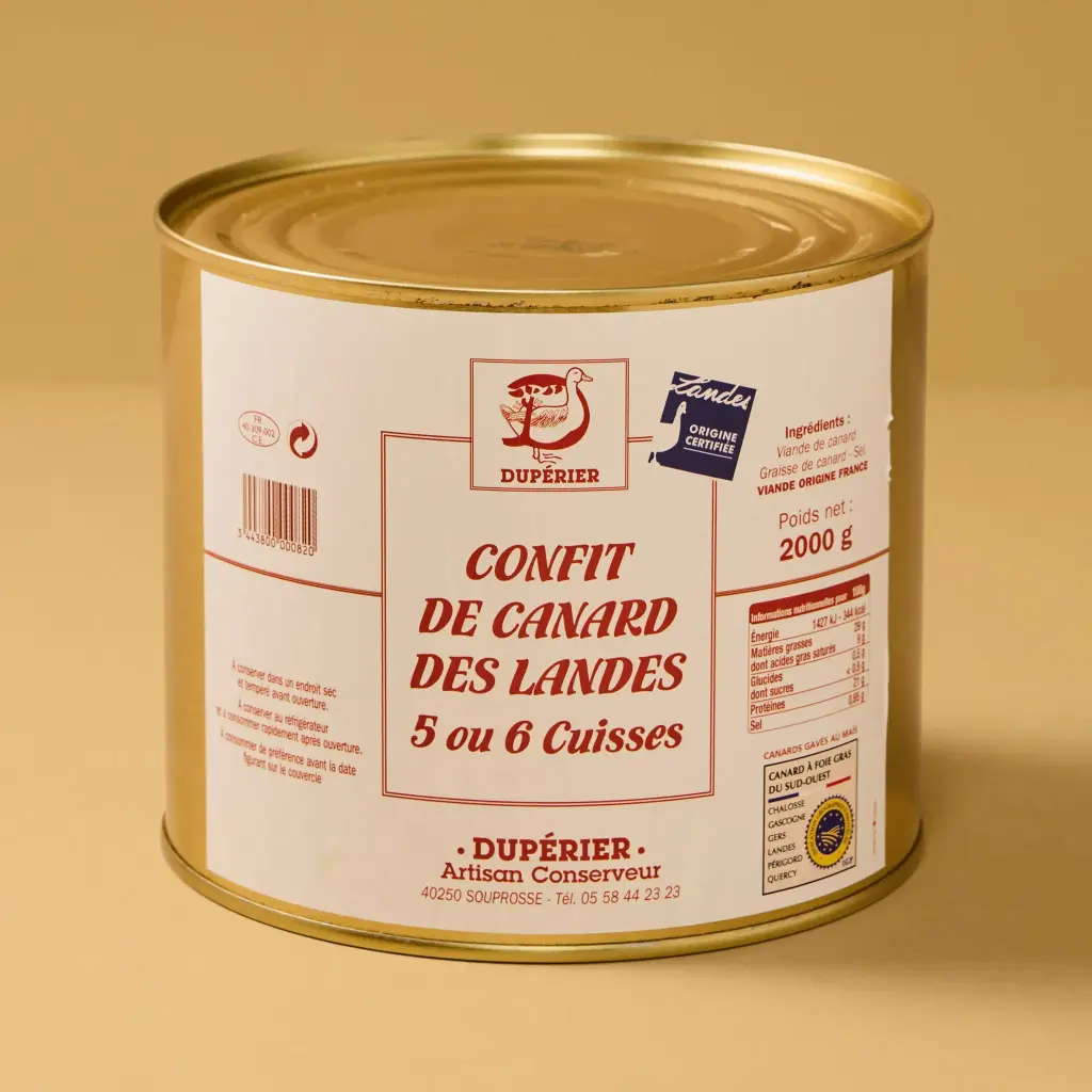 Duck confit, 6 legs, 2kg, Duperrier