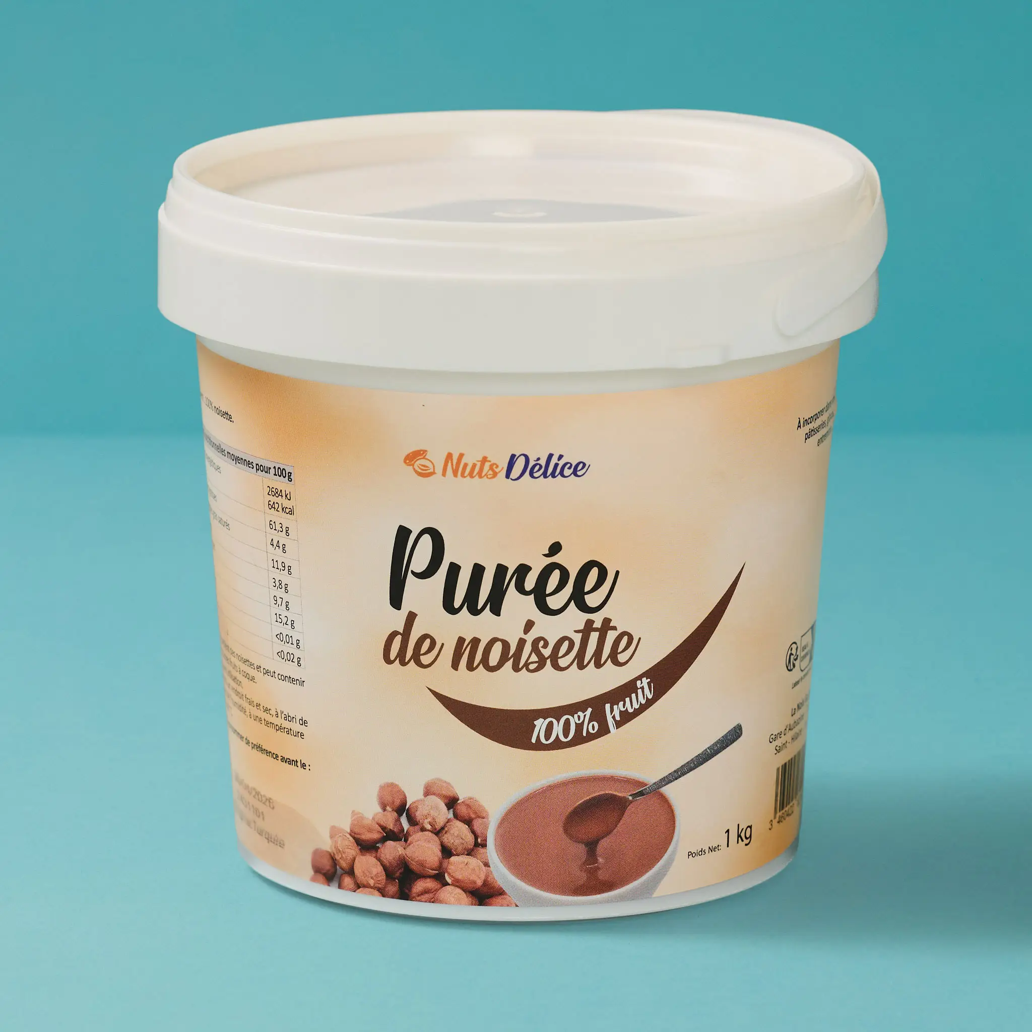 Purée 100% NOISETTE BRUT 1kg