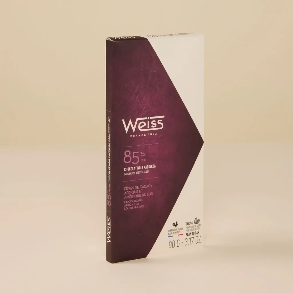 Kacinkoa 85% dark chocolate bar 90g white Weiss