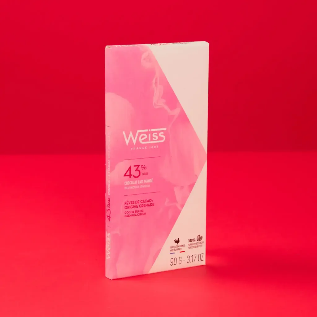 Tablette chocolat au lait mahoe 43% 90g Weiss