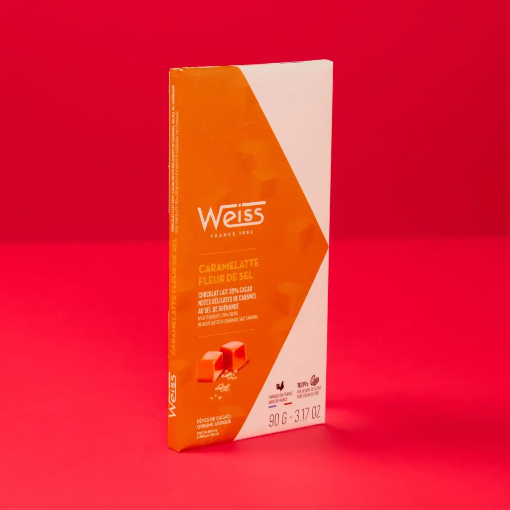Salted caramel chocolate bar 35% 90g weiss