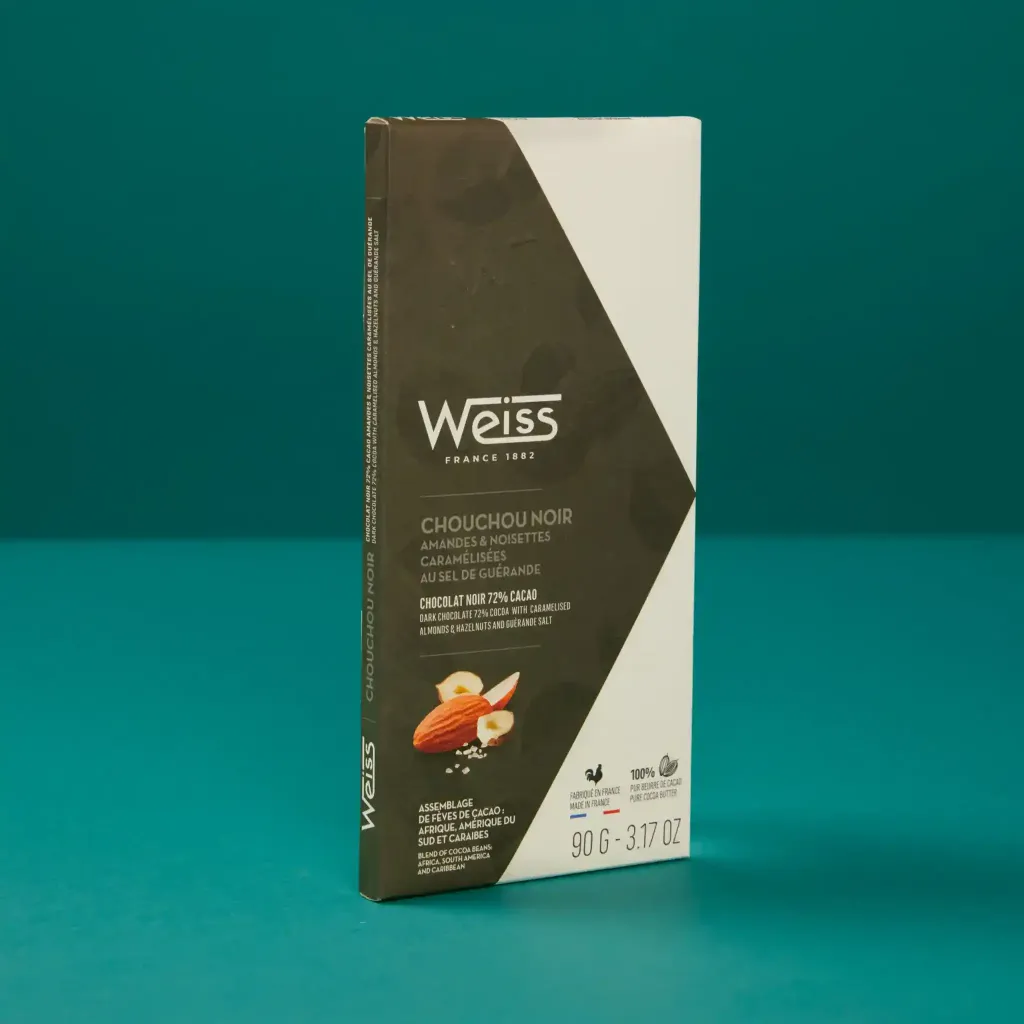 Tablette chocolat noir chouchou sel 72% 90g weiss