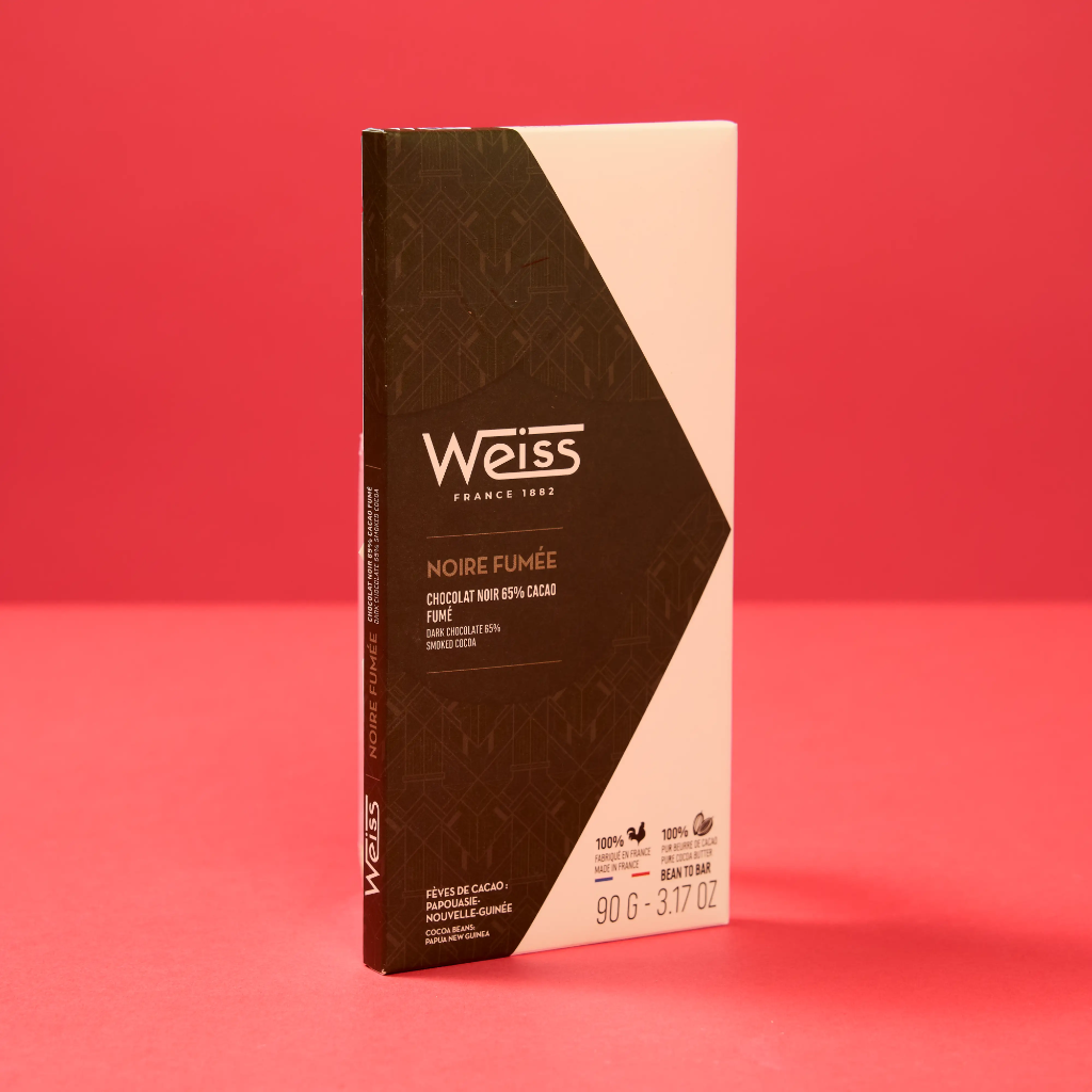 Tablette 90g chocolat noir fumée  65%  Weiss