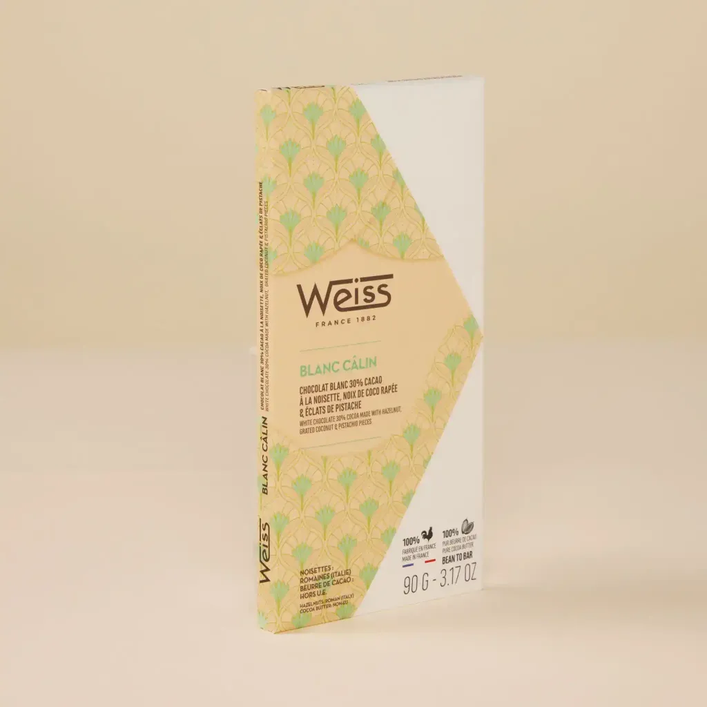 Tablette chocolat blanc câlin oryola 30% 90g weiss