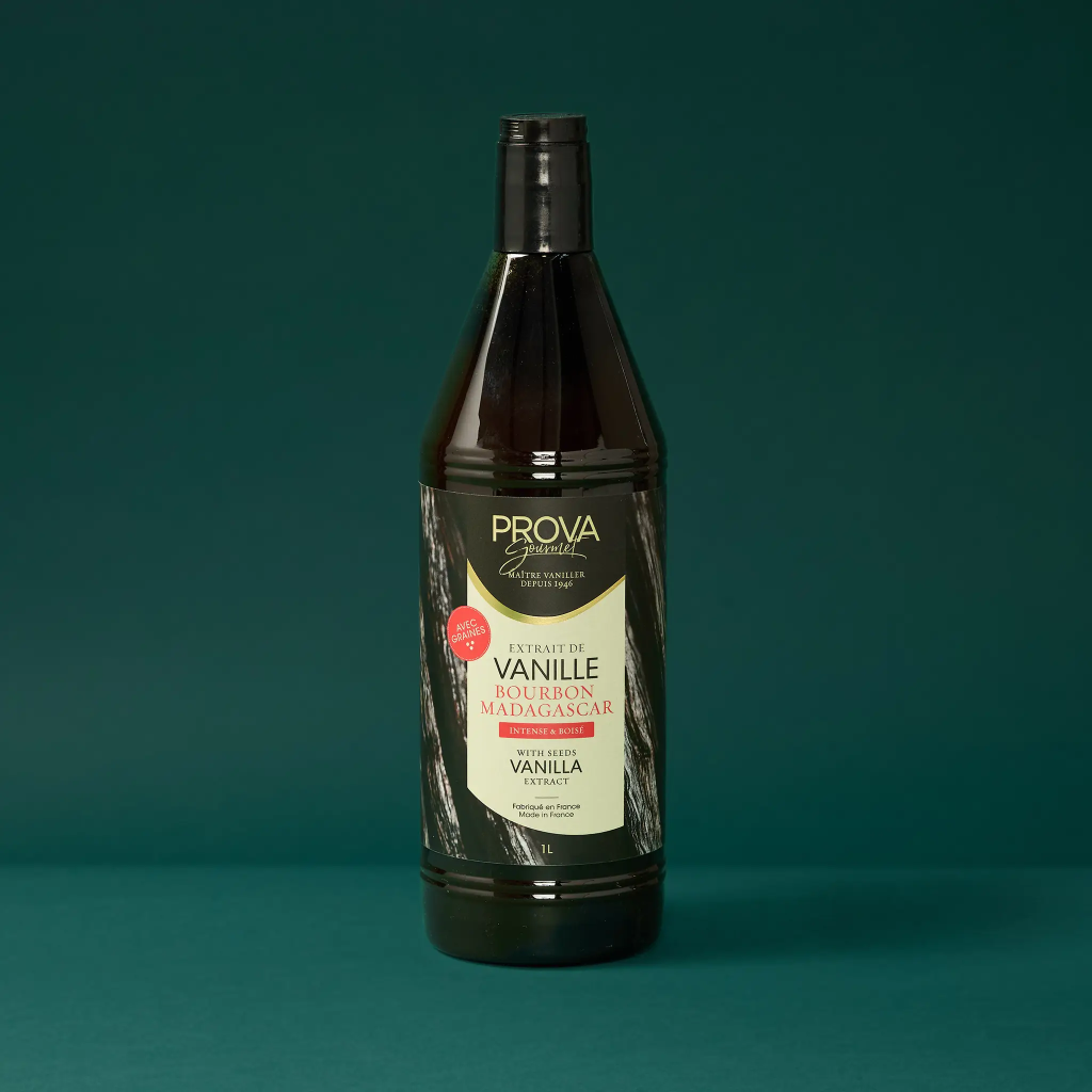 Vanilla extract, concentration 200g/litre, with 1 litre of seeds