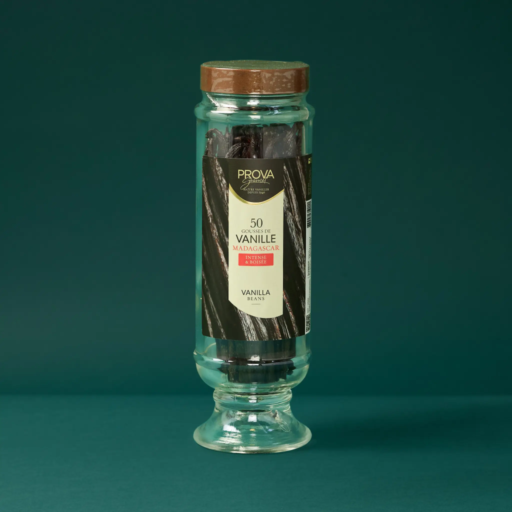 Jar of 50 Bourbon Madagascar vanilla pods