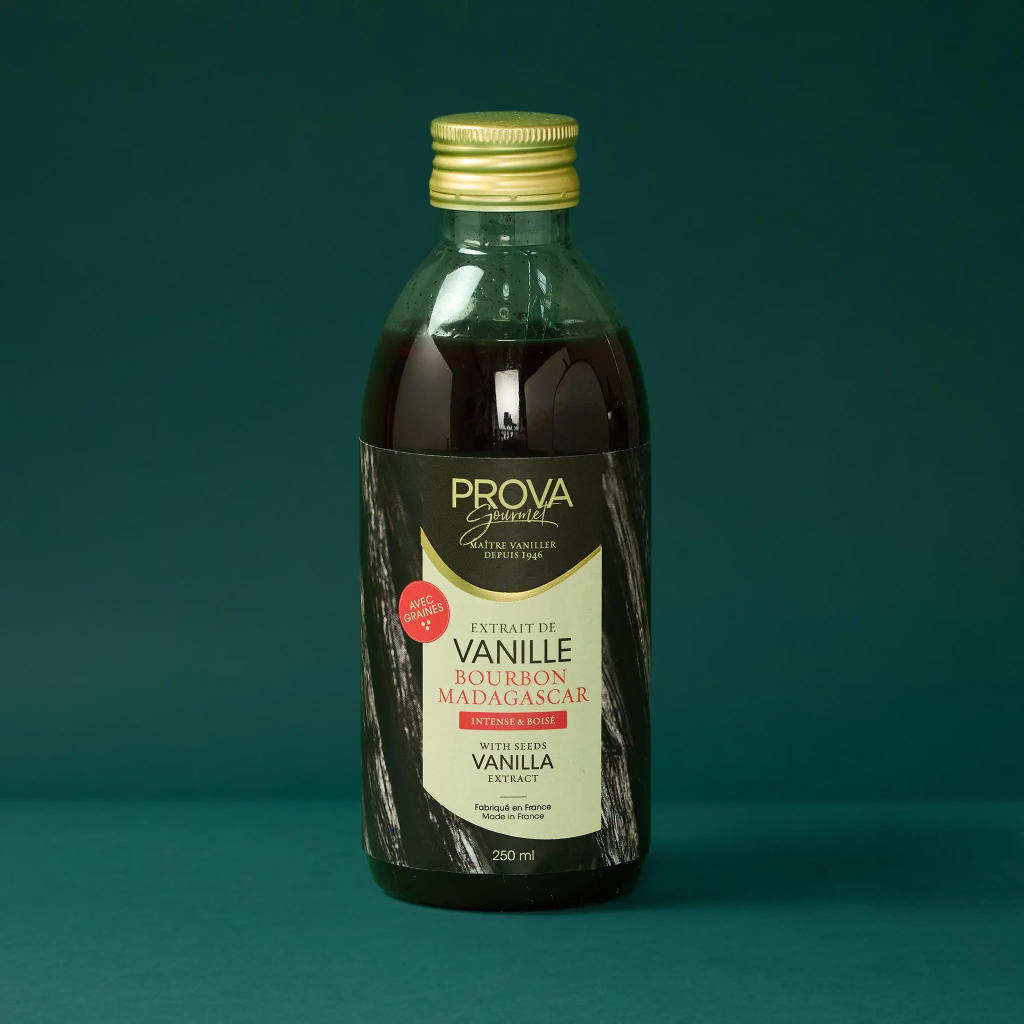 Vanilla extract, concentration 200g/litre, with 250ml of seeds