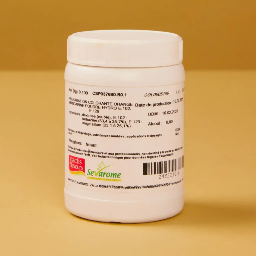 Colorant en poudre orange mandarine    100g    sevarome