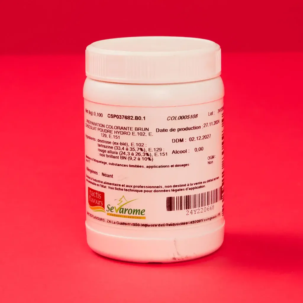 Colorant en poudre brun chocolat       100g    sevarome