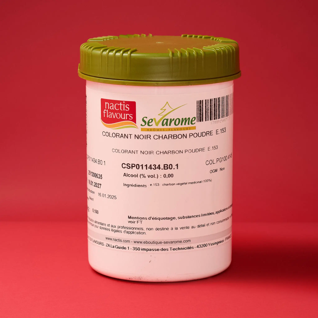 Poudre de charbon noir 100g Sevarome