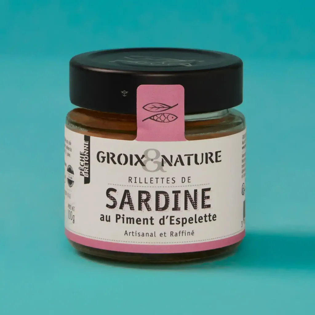 Rillettes de sardines au piment d’espelette 100g groix et nature