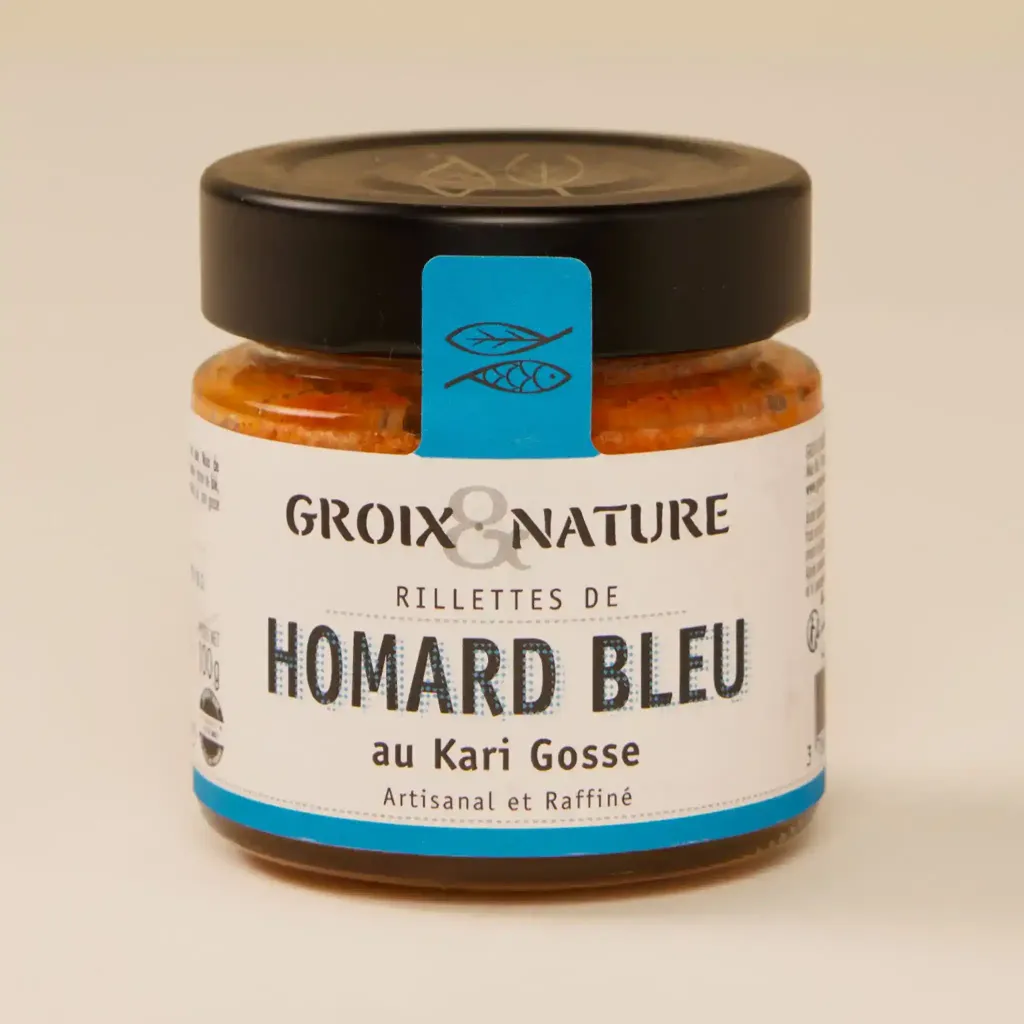 Blue lobster rillettes with curry, 100g, Groix and natural