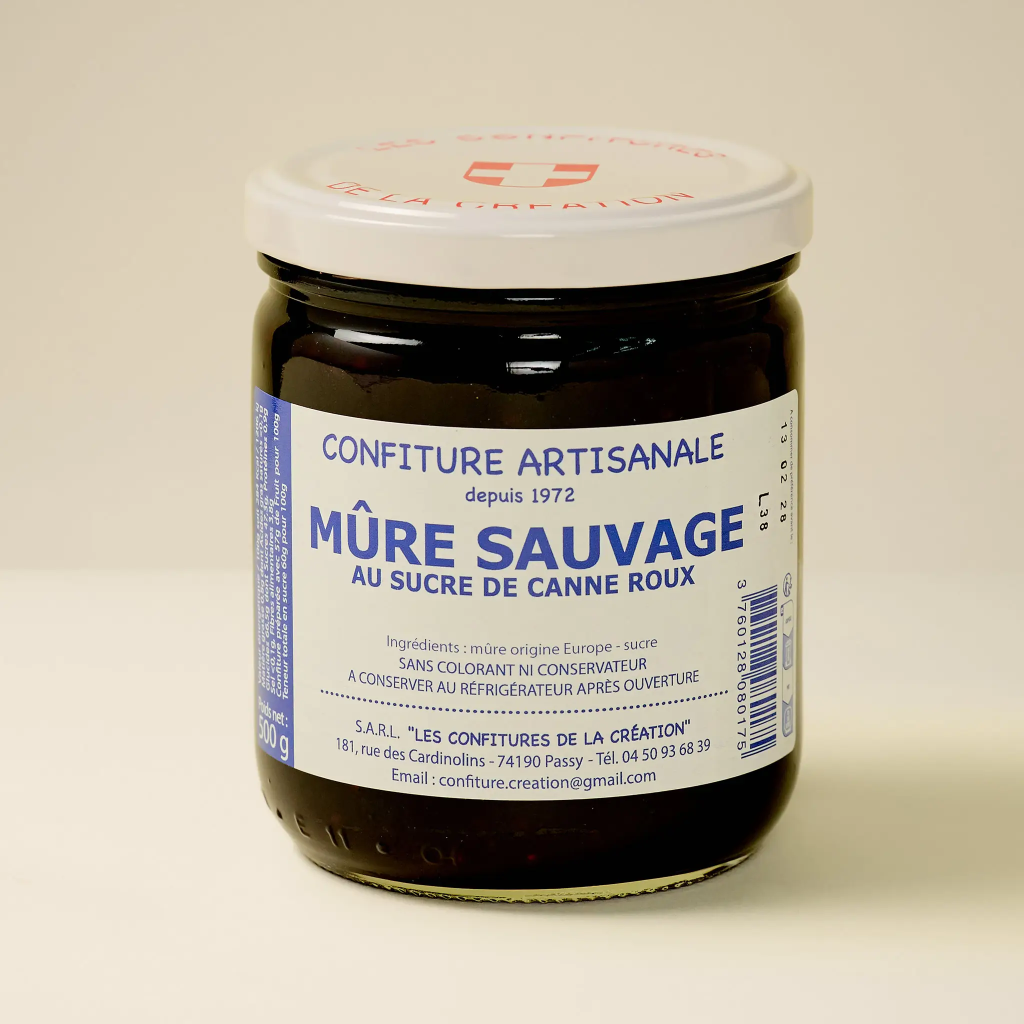 Confiture de mûre sauvage sucre roux 500g La création