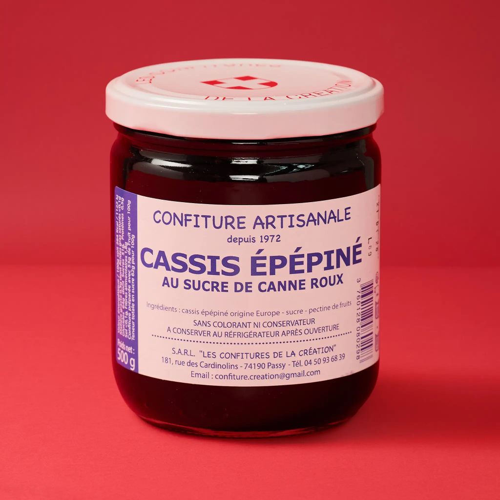 Seedless blackcurrant jam 500g The creation