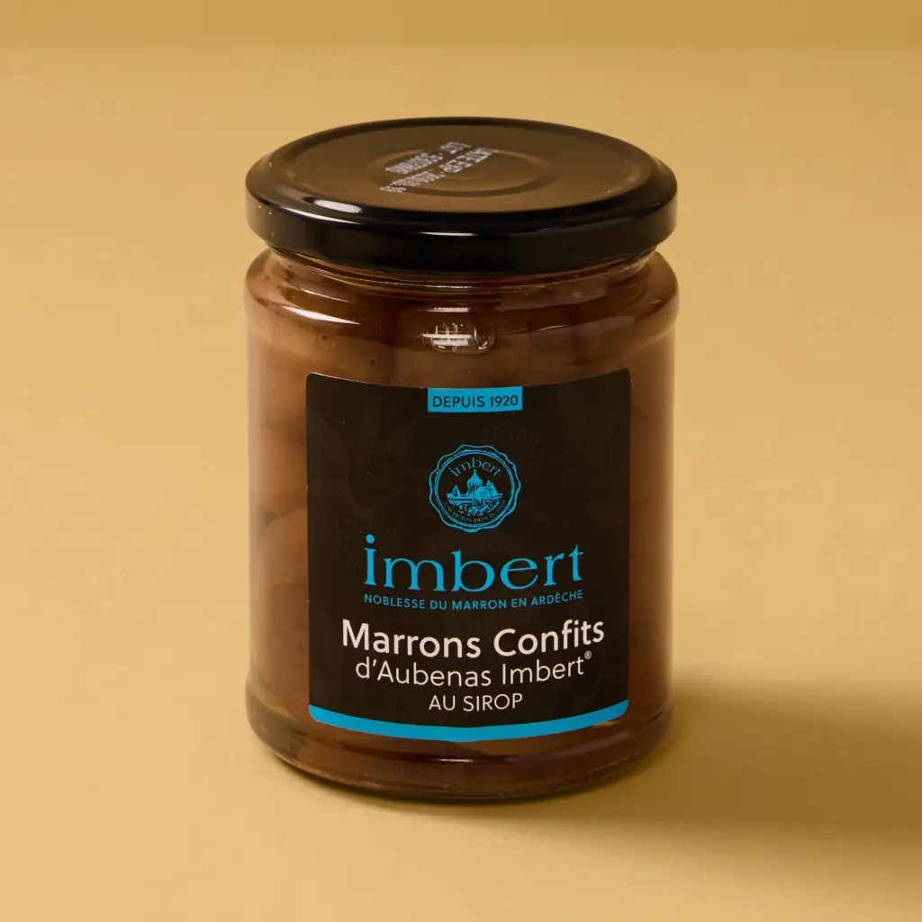 Aubenas chestnuts in syrup, 370g jar, Imbert